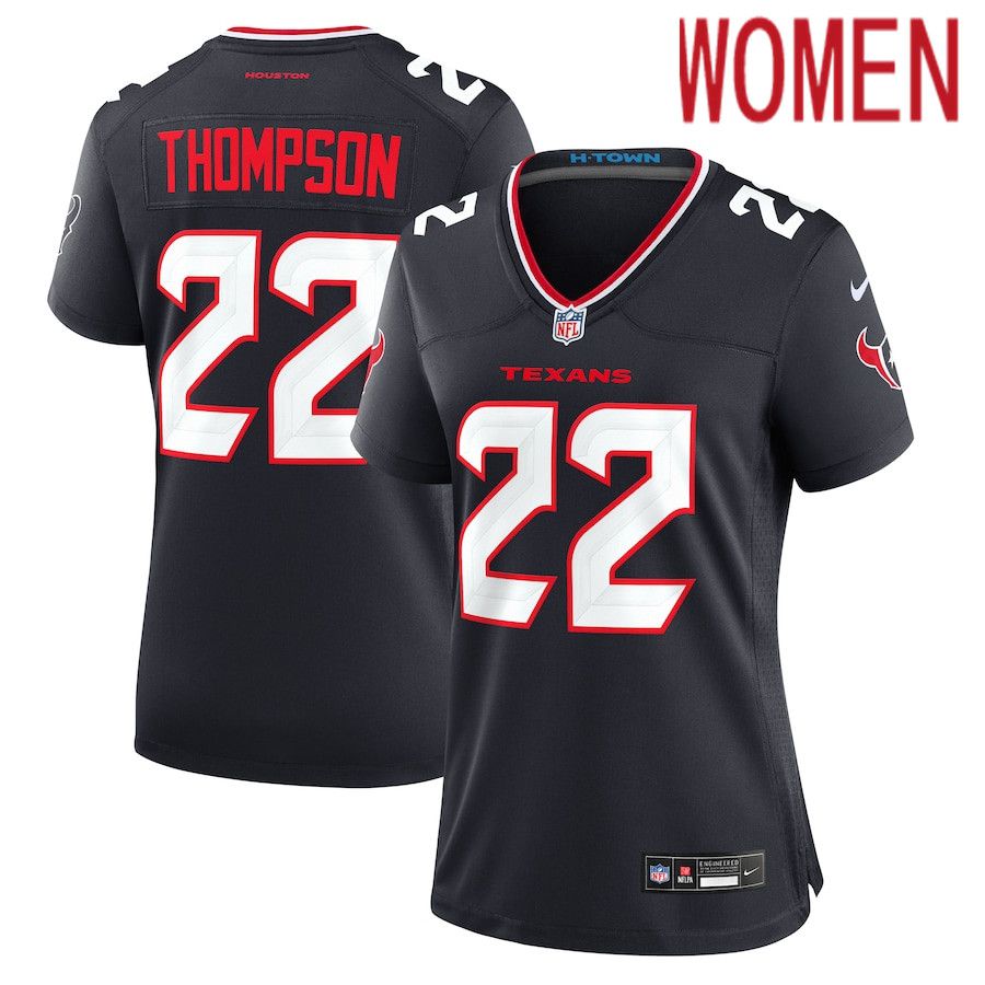 Women Houston Texans #22 Josh Thompson Nike Navy Team Game NFL Jersey->->Women Jersey